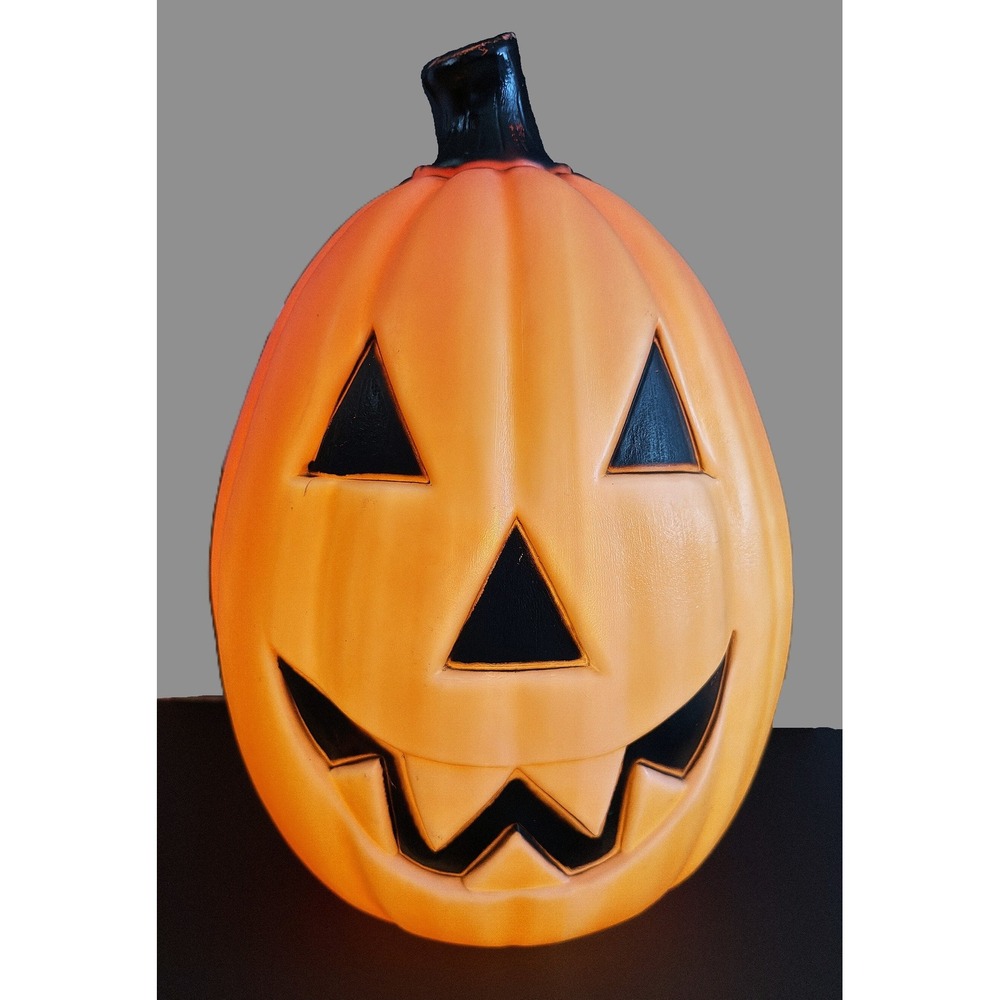 Vintage Empire Blow Mold Jack-O-Lantern Pumpkin Yard Porch Light 21" x 16" GUC